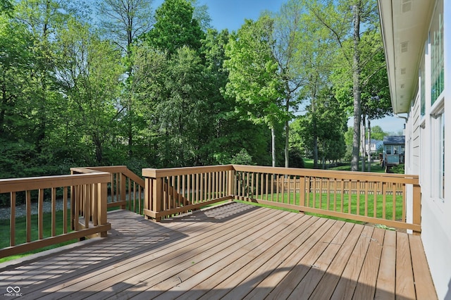 12065 Gray Eagle Dr, Fishers, IN 46037 - wooden terrace featuring a yard