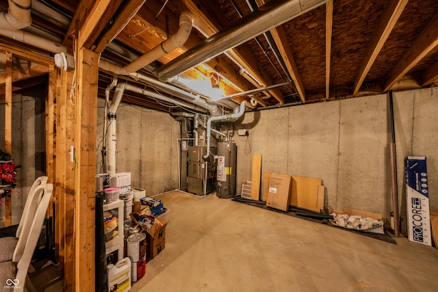 1334 Legacy Ct, Indianapolis, IN 46234 - unfinished below grade area with gas water heater and heating unit