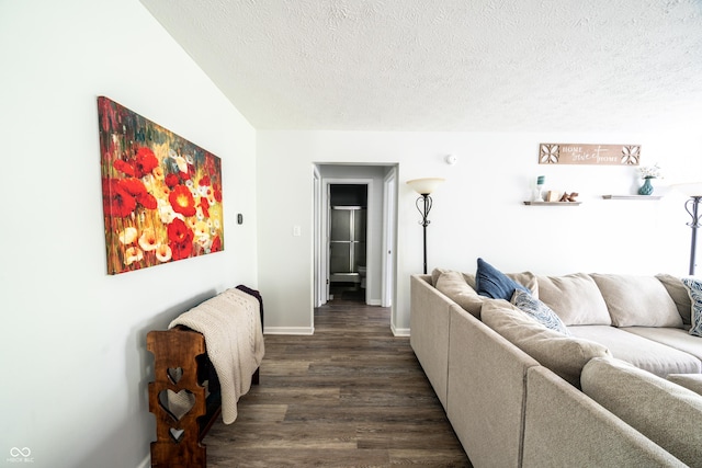 1334 Legacy Ct, Indianapolis, IN 46234 - living area featuring dark wood finished floors, a textured ceiling, and baseboards
