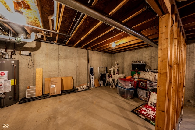 1334 Legacy Ct, Indianapolis, IN 46234 - unfinished basement featuring water heater