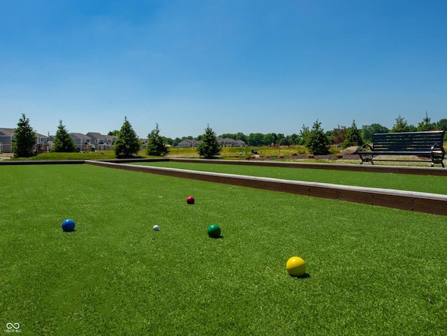 view of property's community featuring a bocce ball area