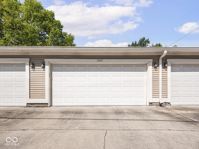 view of garage