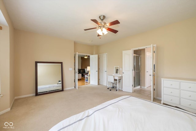 14018 Powder Dr, Carmel, IN 46033 - carpeted bedroom featuring baseboards and a ceiling fan