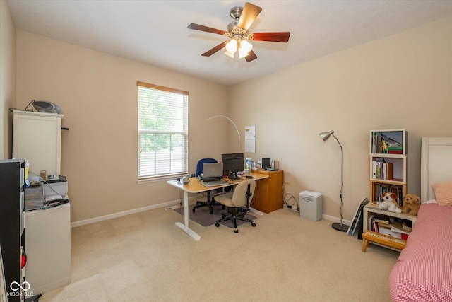 14018 Powder Dr, Carmel, IN 46033 - office featuring ceiling fan, carpet, and baseboards