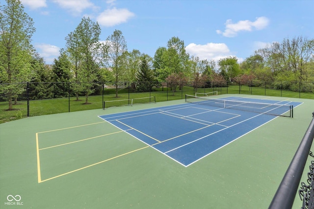 14018 Powder Dr, Carmel, IN 46033 - view of tennis court with community basketball court and fence