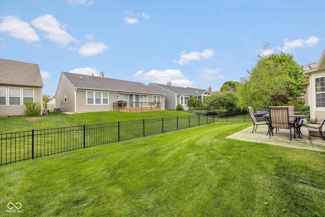 14018 Powder Dr, Carmel, IN 46033 - view of yard featuring a patio area and central AC