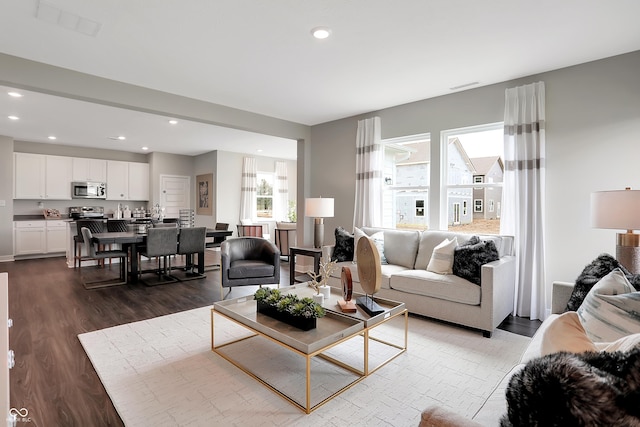 1075 Marston Ln, Avon, IN 46123 - living area with wood finished floors and recessed lighting
