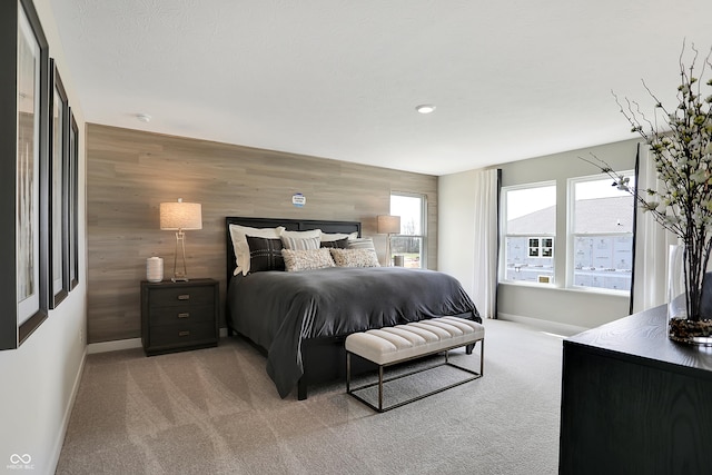 1075 Marston Ln, Avon, IN 46123 - bedroom with baseboards, carpet floors, and wooden walls