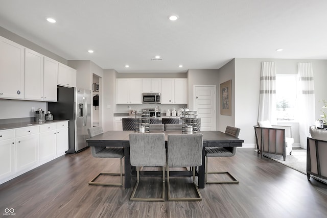 1075 Marston Ln, Avon, IN 46123 - dining room with dark wood finished floors, recessed lighting, and baseboards