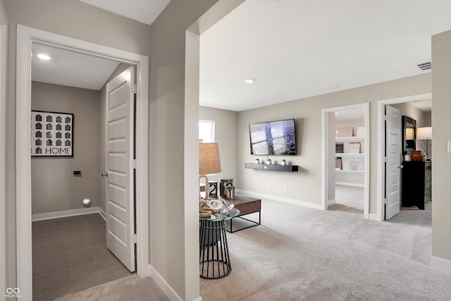 1075 Marston Ln, Avon, IN 46123 - hallway featuring baseboards and carpet floors