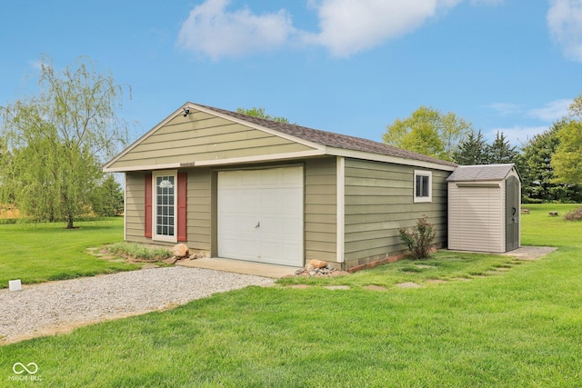 4732 Ferguson Rd, Indianapolis, IN 46239 - detached garage with gravel driveway