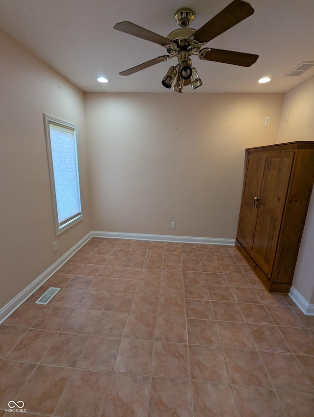 9640 Bramblewood Way, Carmel, IN 46032 - spare room with a ceiling fan, recessed lighting, and baseboards