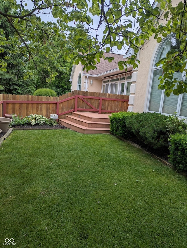9640 Bramblewood Way, Carmel, IN 46032 - view of yard featuring a wooden deck