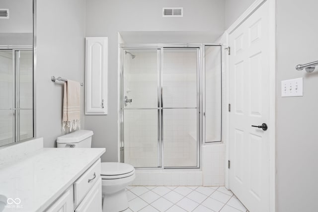 4956 Waterside Cir, Carmel, IN 46033 - full bath with vanity, a stall shower, toilet, and tile patterned flooring
