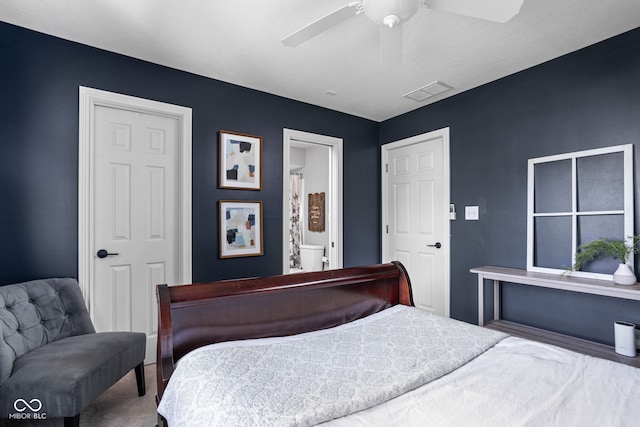 4956 Waterside Cir, Carmel, IN 46033 - carpeted bedroom featuring ceiling fan