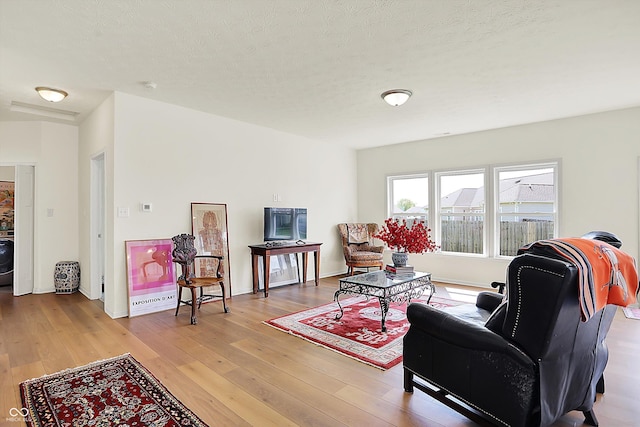49 Manchester Dr, Trafalgar, IN 46181 - living area with hardwood / wood-style flooring and a textured ceiling