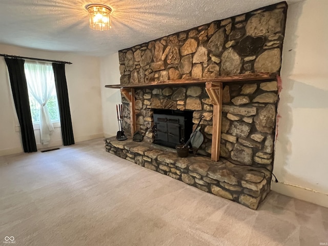 1345 E County Road 300 S, New Castle, IN 47362 - unfurnished living room featuring a textured ceiling and carpet flooring