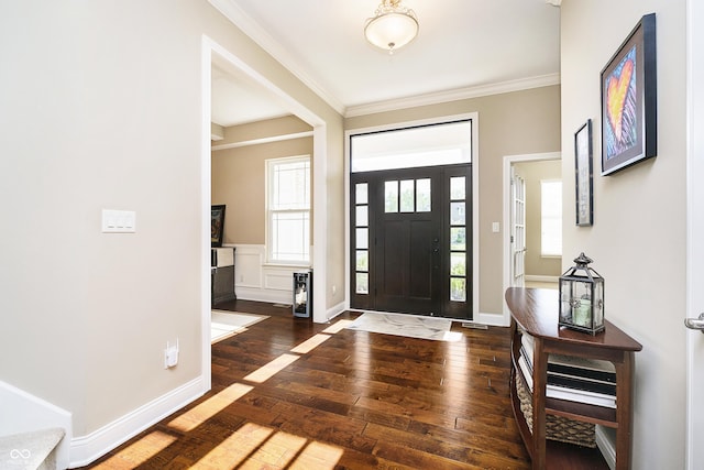 14003 Grannan Ln, Carmel, IN 46074 - entryway featuring hardwood / wood-style flooring, ornamental molding, and baseboards