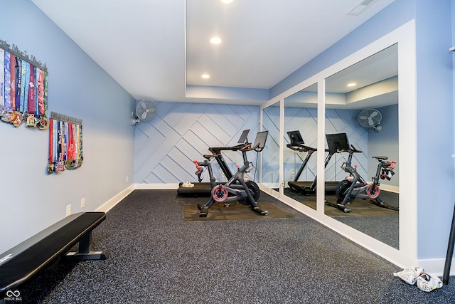 14003 Grannan Ln, Carmel, IN 46074 - workout area featuring baseboards and recessed lighting