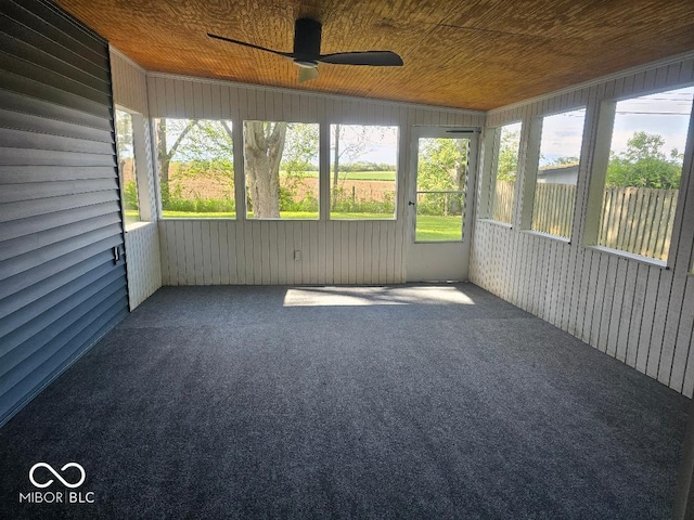 706 Alexander St, Greenwood, IN 46143 - unfurnished sunroom featuring a ceiling fan and healthy amount of natural light