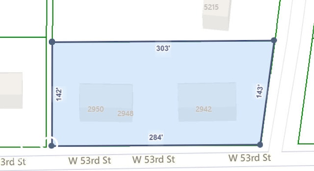 2940 W 53rd St, Anderson, IN 46011 - map / location with property boundaries highlighted