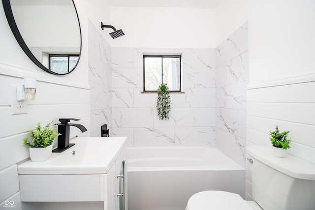 648 Market St, Hope, IN 47246 - bathroom featuring toilet, bathing tub / shower combination, and vanity