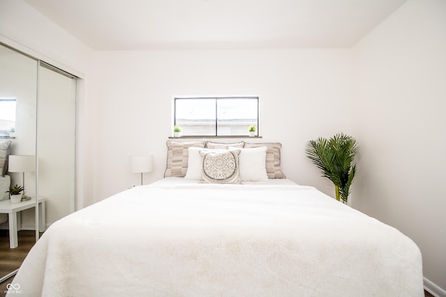 648 Market St, Hope, IN 47246 - bedroom with multiple windows, wood finished floors, and a closet