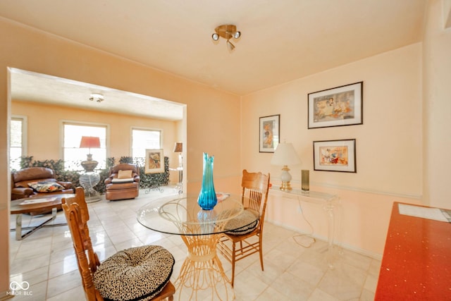 view of tiled dining space