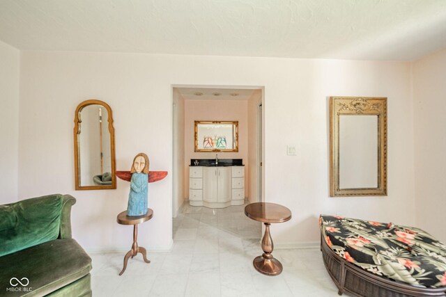 living area with baseboards