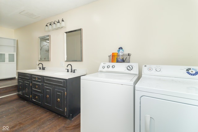 953 S 5th St, Noblesville, IN 46060 - laundry room featuring independent washer and dryer and dark wood-style flooring