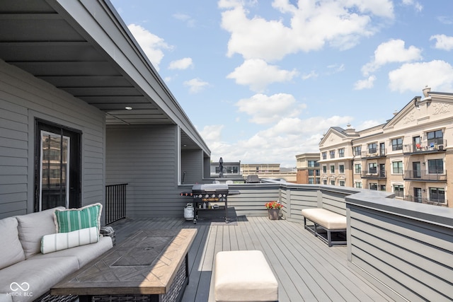 127 Monon Green Blvd, Carmel, IN 46032 - wooden deck with grilling area