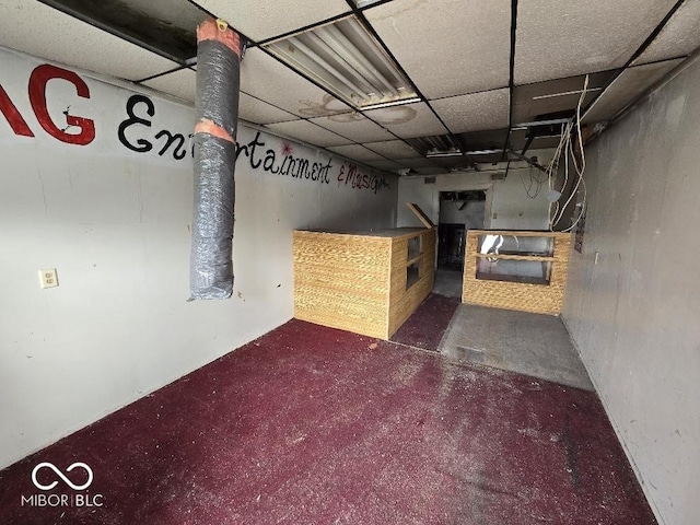 view of unfinished basement