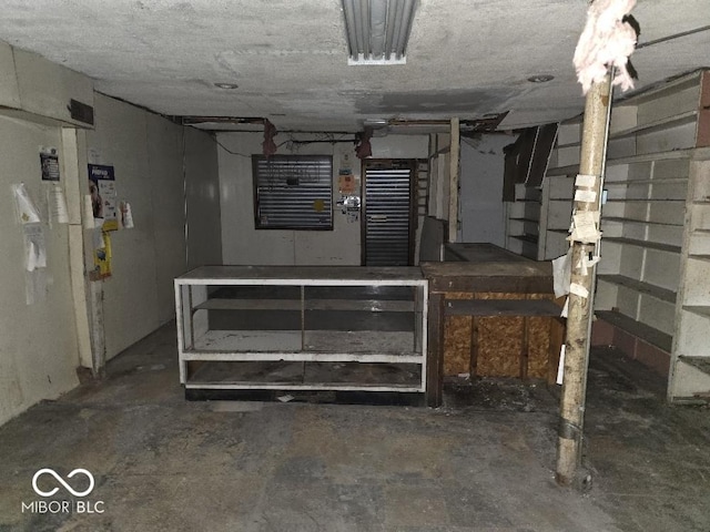 view of unfinished basement