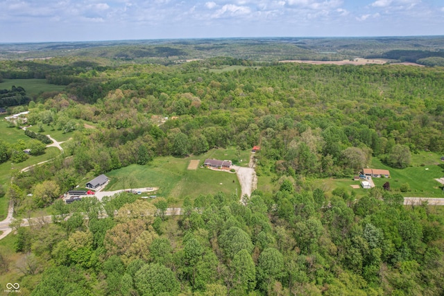 view of property location with a heavily wooded area