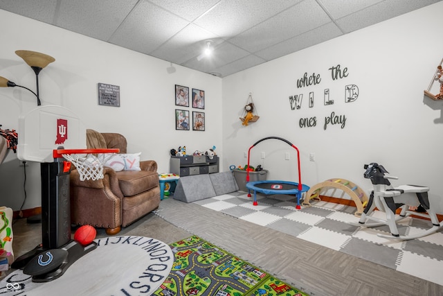 rec room featuring tile patterned floors