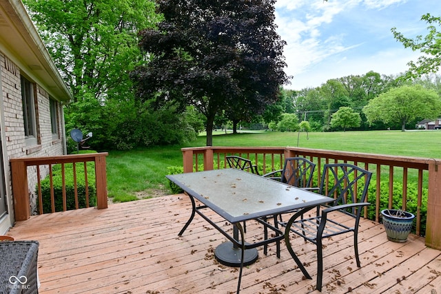5361 Carnoustie Cir, Avon, IN 46123 - wooden deck featuring outdoor dining area and a yard