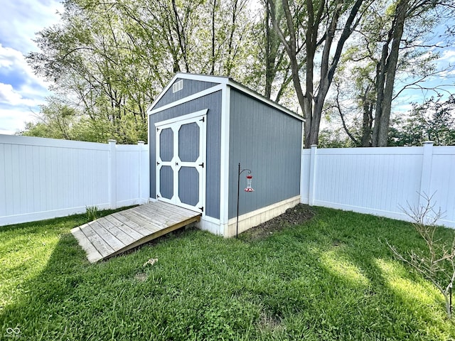 view of shed