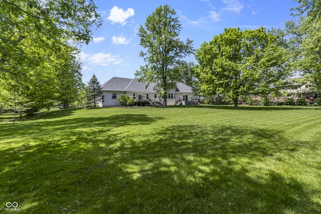 view of grassy yard