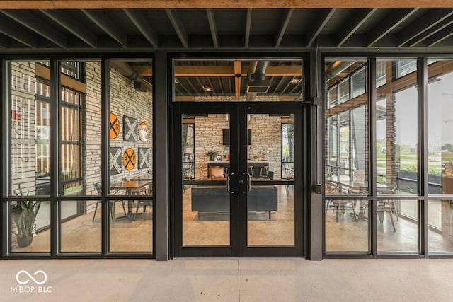 17346 Newton Main St, Westfield, IN 46074 - doorway to outside with french doors and a wall of windows