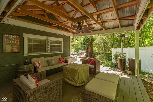 455 E Main St, Danville, IN 46122 - wooden deck with an outdoor living space and ceiling fan