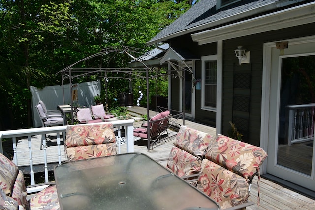 455 E Main St, Danville, IN 46122 - view of patio / terrace featuring outdoor dining area and a wooden deck