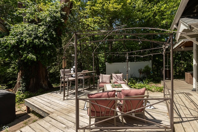 455 E Main St, Danville, IN 46122 - wooden terrace with an outdoor living space