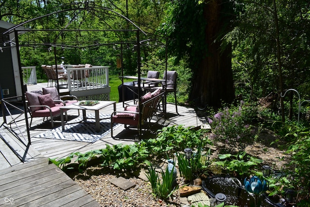 455 E Main St, Danville, IN 46122 - wooden terrace with an outdoor hangout area