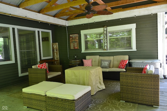 455 E Main St, Danville, IN 46122 - view of patio featuring an outdoor living space and ceiling fan