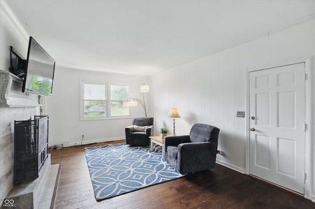 6825 Farmleigh Dr, Indianapolis, IN 46220 - sitting room with hardwood / wood-style flooring, a fireplace, and plenty of natural light