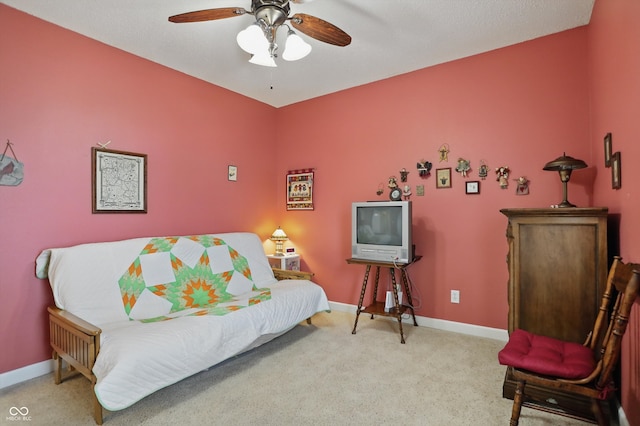 1663 Sweetgum Dr, Greenwood, IN 46143 - bedroom with carpet floors, baseboards, and ceiling fan