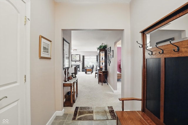 1663 Sweetgum Dr, Greenwood, IN 46143 - hall with baseboards and carpet