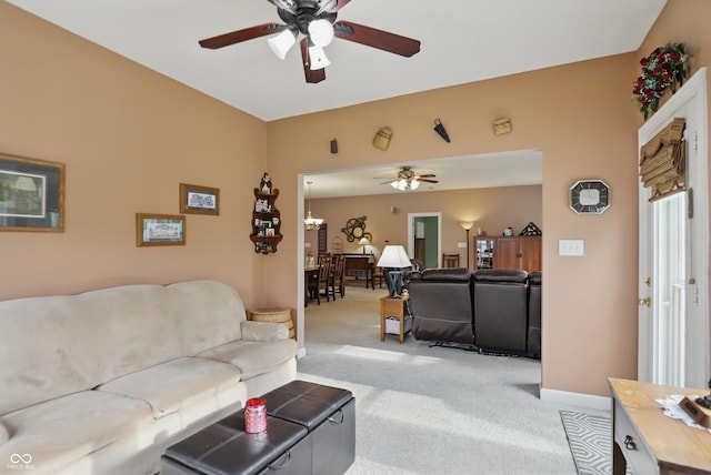 1663 Sweetgum Dr, Greenwood, IN 46143 - living area featuring ceiling fan and light carpet