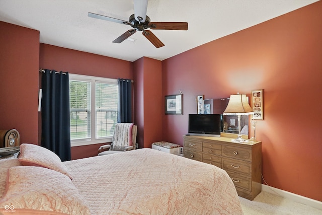 1663 Sweetgum Dr, Greenwood, IN 46143 - carpeted bedroom featuring baseboards and a ceiling fan