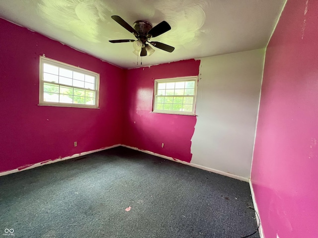 206 Windemere Rd, West Terre Haute, IN 47885 - unfurnished room featuring healthy amount of natural light, carpet, a ceiling fan, and baseboards